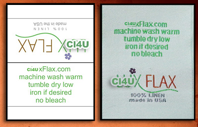 Custom labels with care instructions