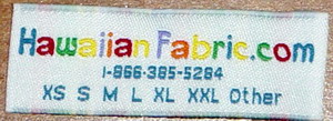 Hawaiian Fabric Clothing Labels
