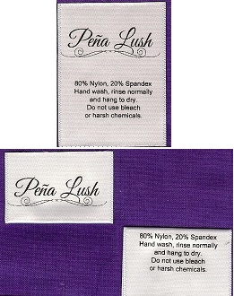thermal printed satin clothing labels